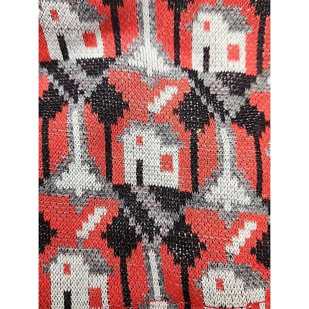 Vintage MOTHERHOOD Knit House Print Red Maternity Maxi‎ Dress SIZE M Acrylic
